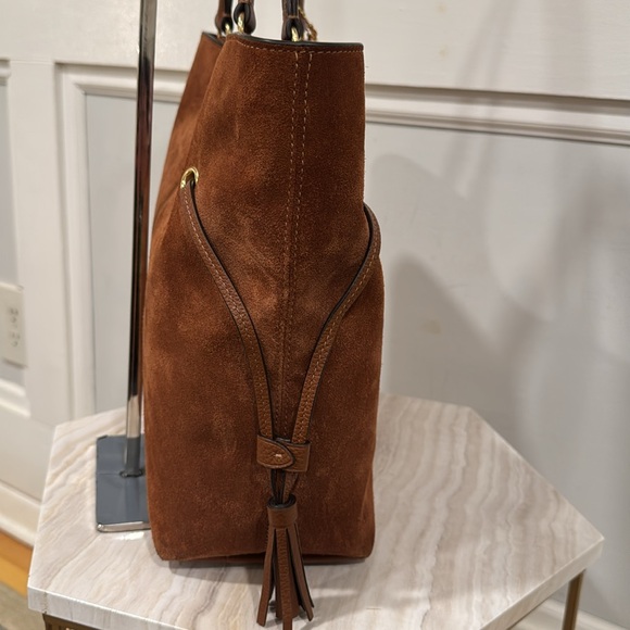 Coach Andy Suede Tassel Tote Bag RARE - Picture 4 of 16